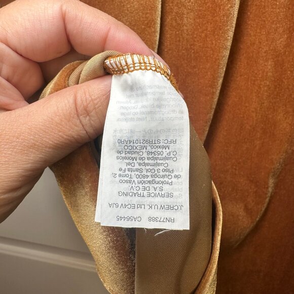 Madewell Velvet Balloon-Sleeve Dress in Burnt Sienna XS - Picture 11 of 14